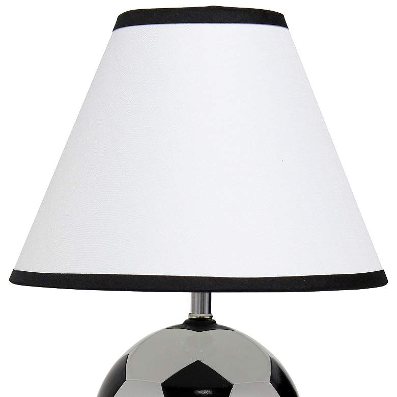 Image 4 Simple Designs 11 1/2"H Black White Soccer Accent Table Lamp more views