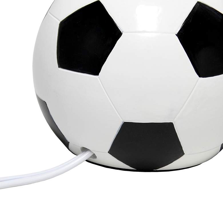 Image 7 Simple Designs 11 1/2 inchH Black White Soccer Accent Table Lamp more views