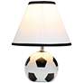 Simple Designs 11 1/2"H Black White Soccer Accent Table Lamp in scene