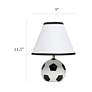 Simple Designs 11 1/2"H Black White Soccer Accent Table Lamp