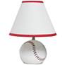 Simple Designs 11 1/2"H Red White Baseball Accent Table Lamp