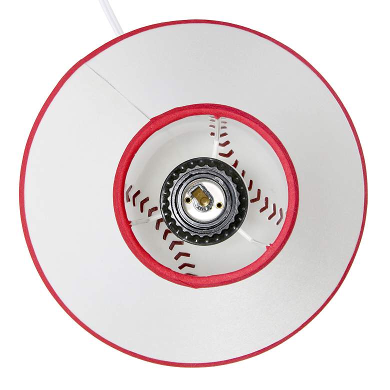 Image 5 Simple Designs 11 1/2"H Red White Baseball Accent Table Lamp more views