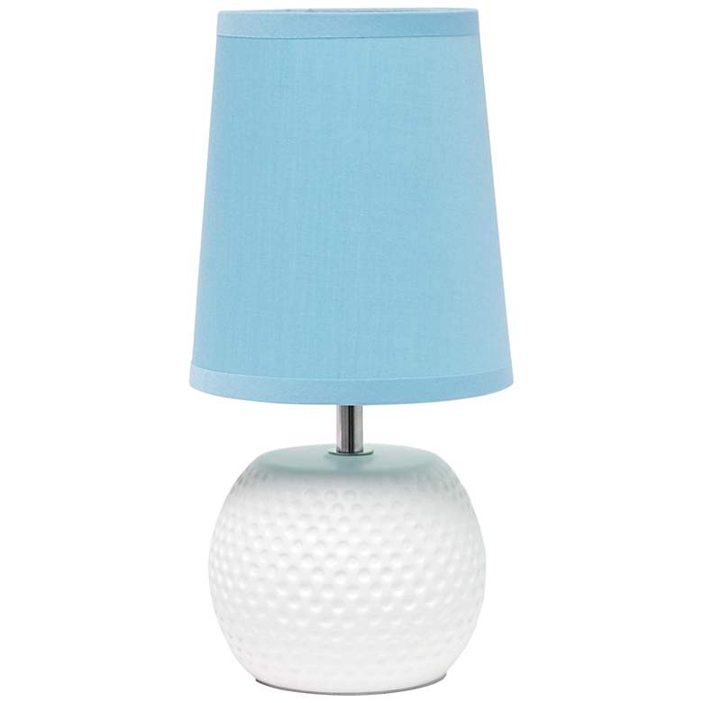 Image 2 Simple Designs 11 1/4 inch High White and Blue Accent Table Lamp