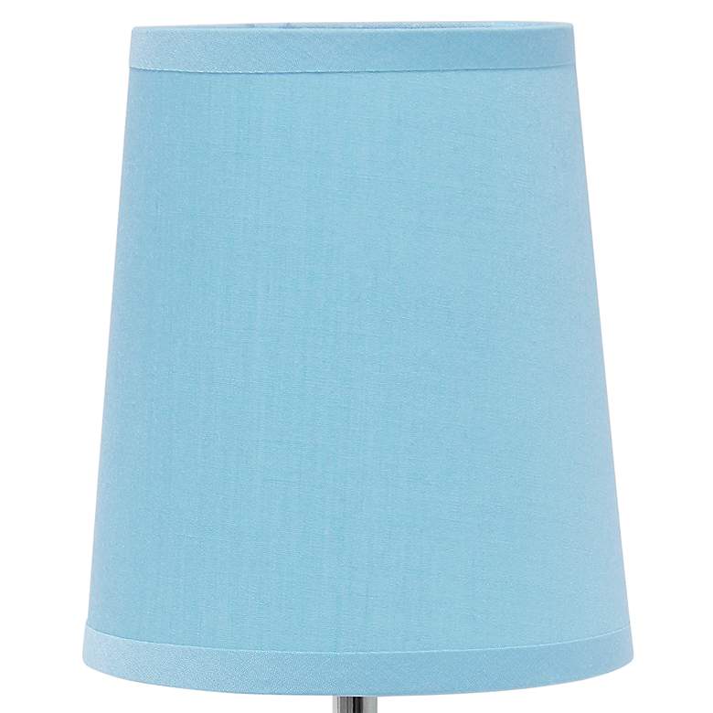 Image 3 Simple Designs 11 1/4 inch High White and Blue Accent Table Lamp more views