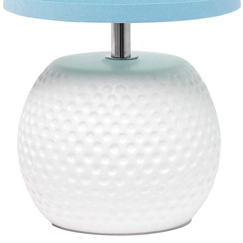 Image 4 Simple Designs 11 1/4 inch High White and Blue Accent Table Lamp more views