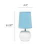 Simple Designs 11 1/4" High White and Blue Accent Table Lamp