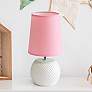 Simple Designs 11 1/4" High White and Pink Accent Table Lamp