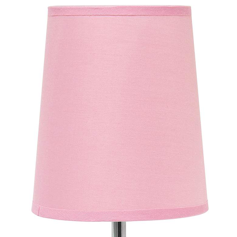 Image 3 Simple Designs 11 1/4" High White and Pink Accent Table Lamp more views