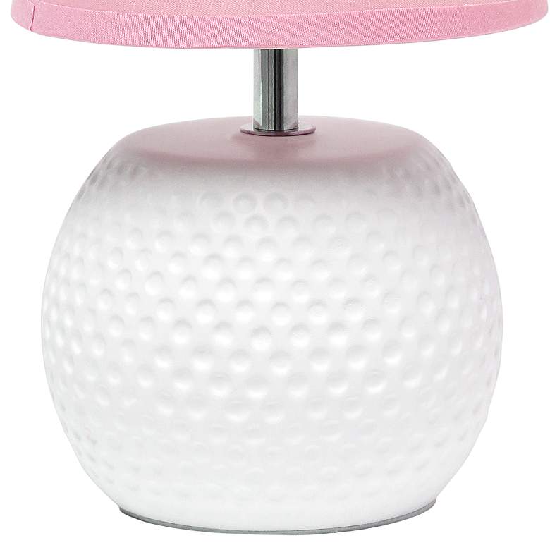 Image 4 Simple Designs 11 1/4" High White and Pink Accent Table Lamp more views