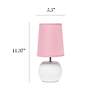 Simple Designs 11 1/4" High White and Pink Accent Table Lamp