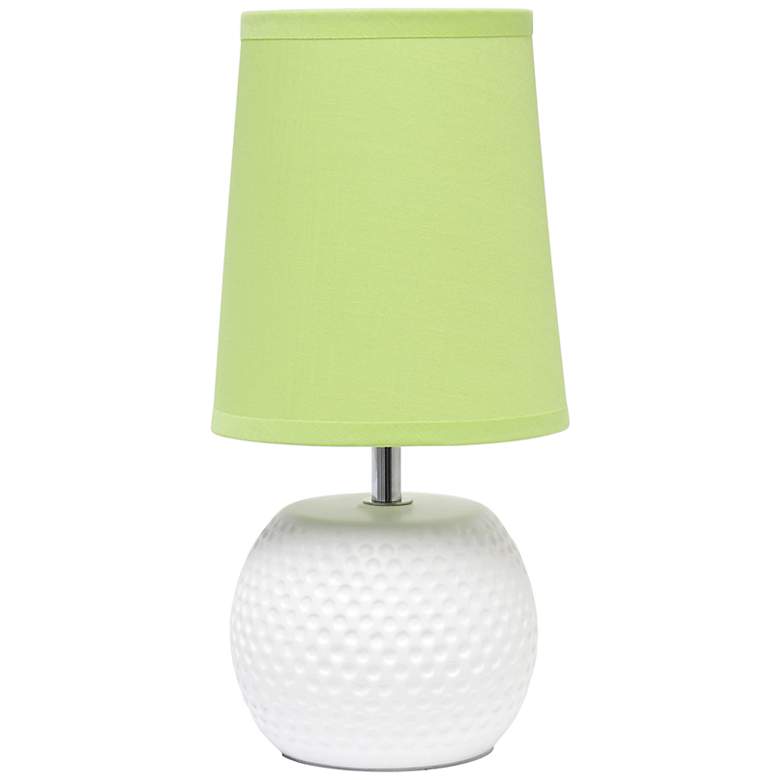 Image 2 Simple Designs 11 1/4 inchH White and Green Accent Table Lamp