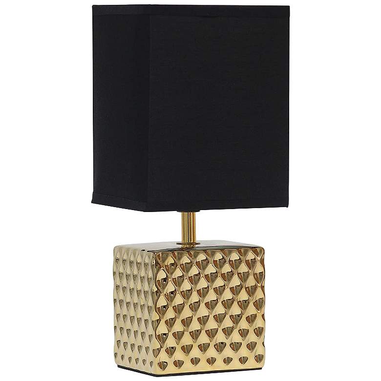 Image 1 Simple Designs 11 3/4 inch High Hammered Gold Accent Table Lamp