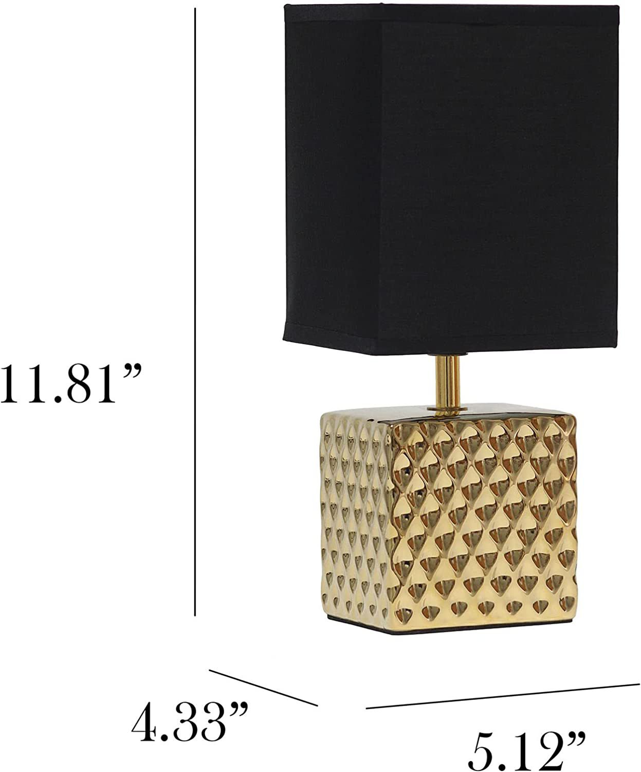 Simple Designs 11 3/4" High Hammered Gold Accent Table Lamp