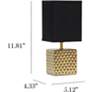 Simple Designs 11 3/4" High Hammered Gold Accent Table Lamp