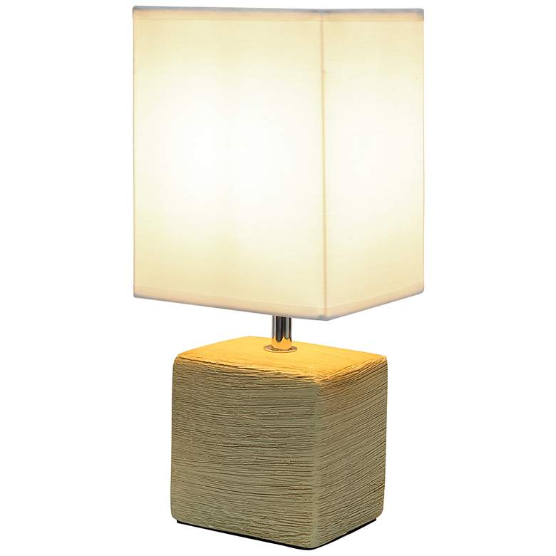 Image 7 Simple Designs 11 3/4" High Petite Beige Faux Stone Table Lamp more views