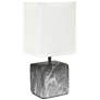 Simple Designs 11 3/4" High Petite Black Marble Ceramic Table Lamp
