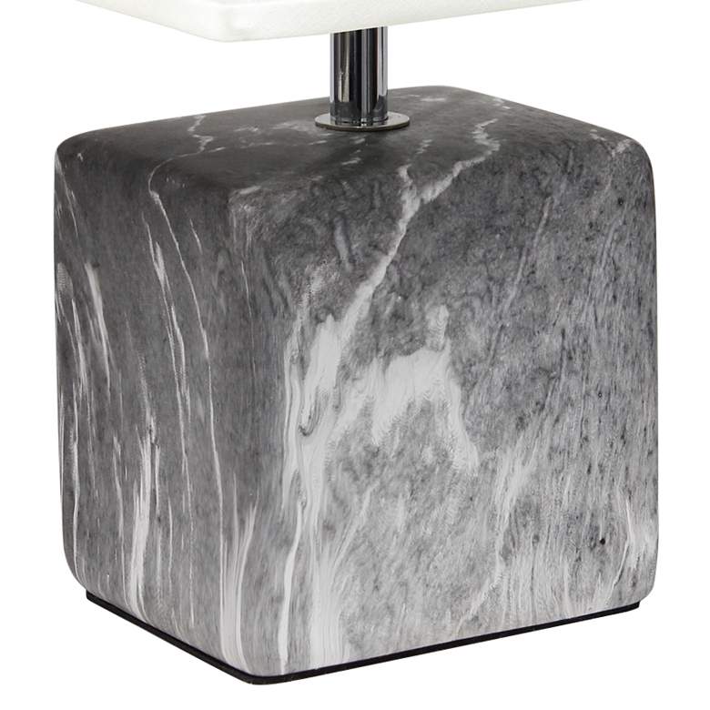 Image 4 Simple Designs 11 3/4 inch High Petite Black Marble Ceramic Table Lamp more views