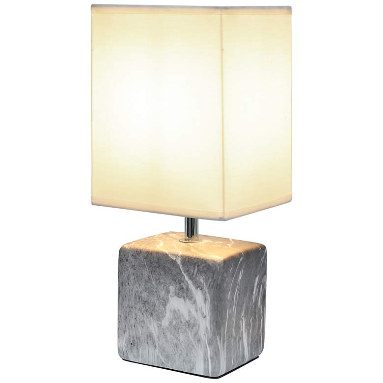 Image 7 Simple Designs 11 3/4" High Petite Black Marble Ceramic Table Lamp more views