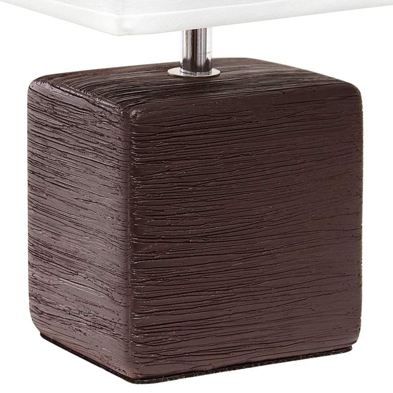 Image 4 Simple Designs 11 3/4 inch High Petite Brown Faux Stone Table Lamp more views