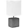Simple Designs 11 3/4" High Petite Gray Faux Stone Table Lamp