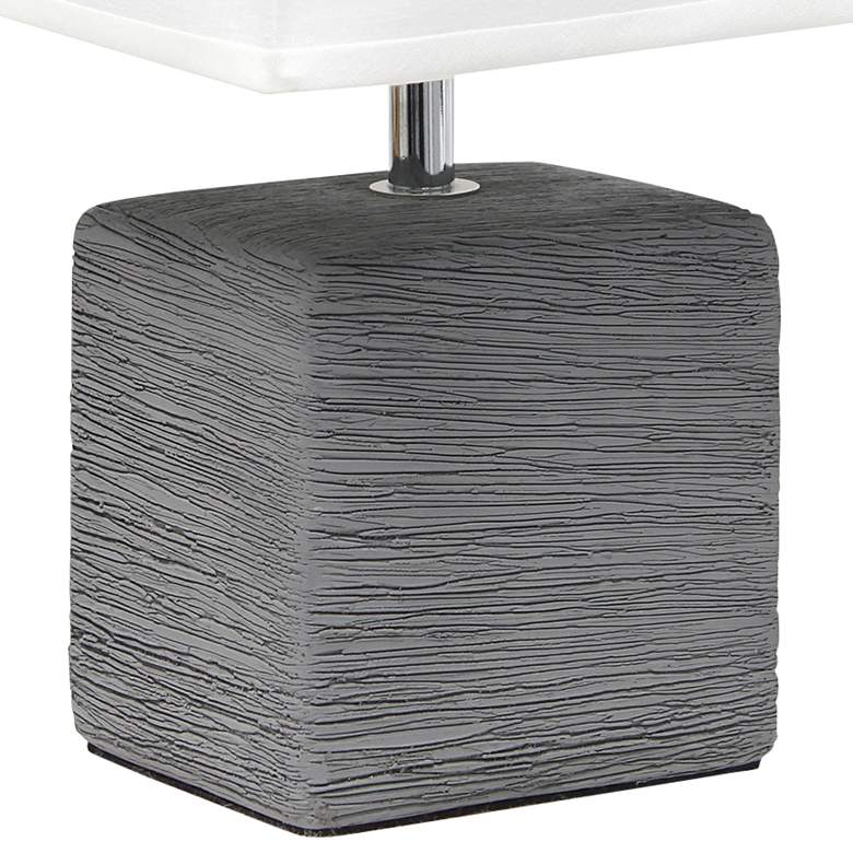 Image 4 Simple Designs 11 3/4 inch High Petite Gray Faux Stone Table Lamp more views