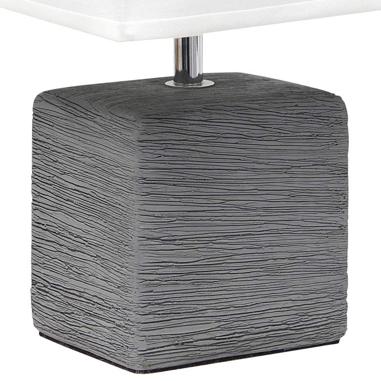 Image 4 Simple Designs 11 3/4" High Petite Gray Faux Stone Table Lamp more views