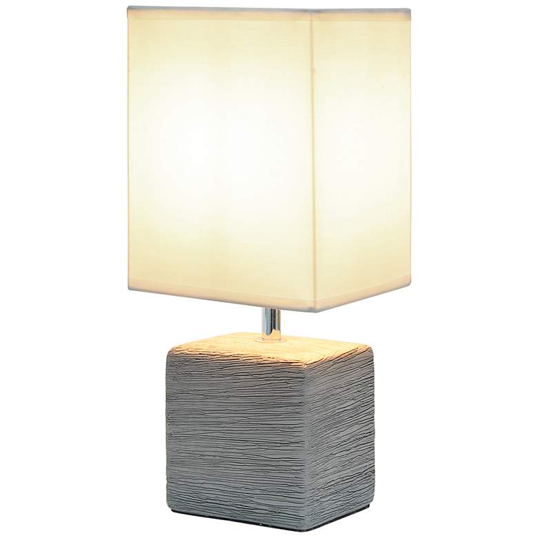 Image 7 Simple Designs 11 3/4" High Petite Gray Faux Stone Table Lamp more views