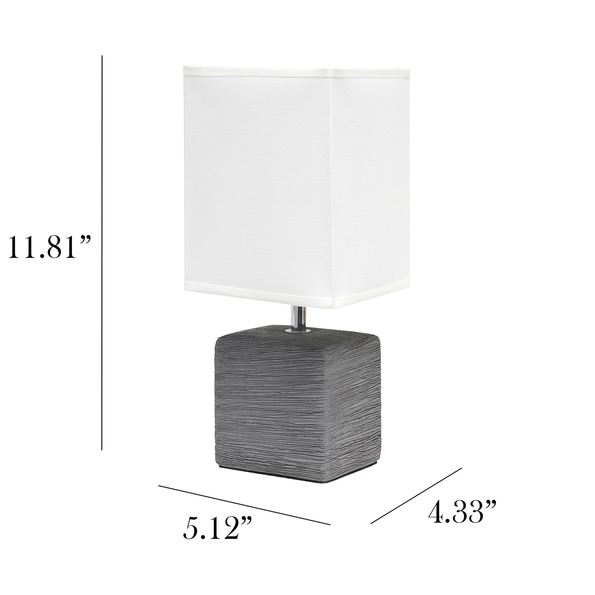 Simple Designs 11 3/4" High Petite Gray Faux Stone Table Lamp