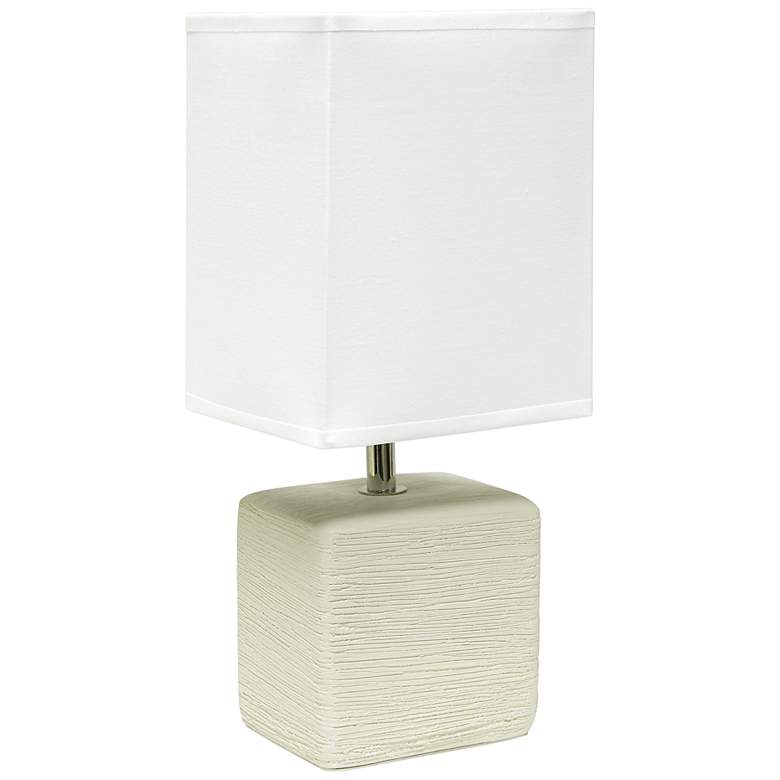 Image 2 Simple Designs 11 3/4" High Petite Off-White Faux Stone Table Lamp