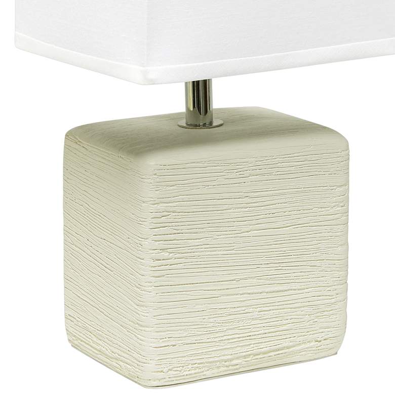 Image 4 Simple Designs 11 3/4" High Petite Off-White Faux Stone Table Lamp more views