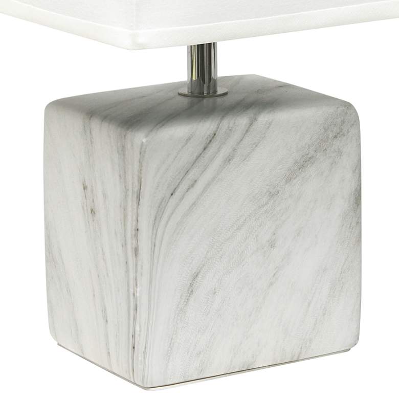 Image 4 Simple Designs 11 3/4 inch Petite White Marble Ceramic Table Lamp more views