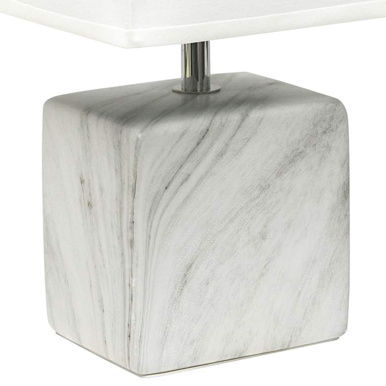 Image 4 Simple Designs 11 3/4" Petite White Marble Ceramic Table Lamp more views