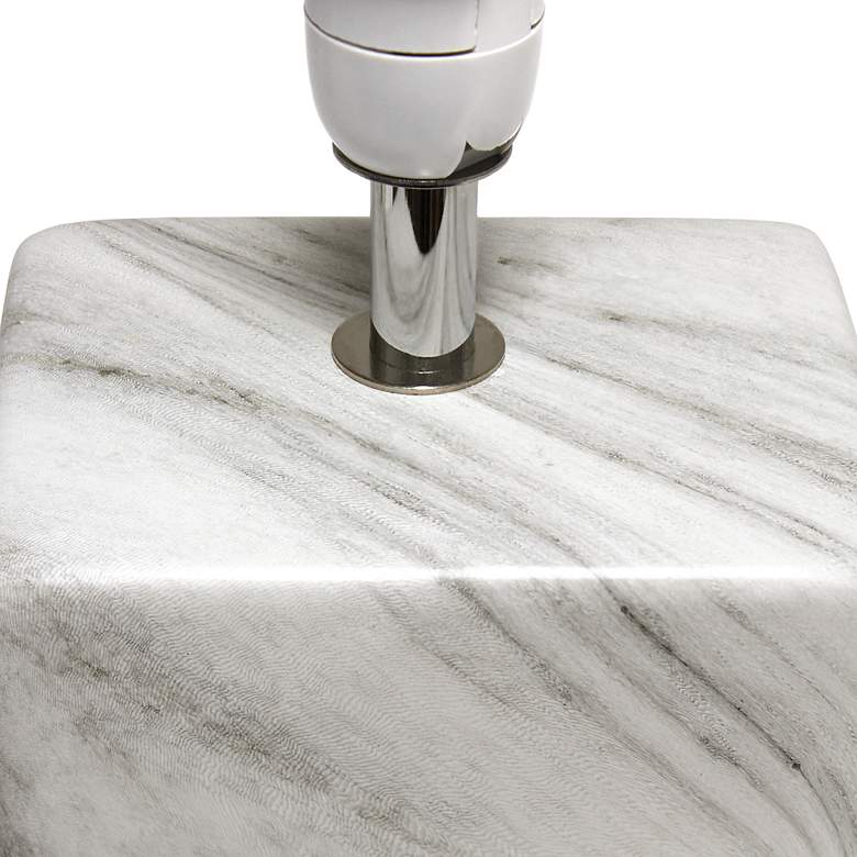 Image 5 Simple Designs 11 3/4 inch Petite White Marble Ceramic Table Lamp more views