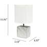Simple Designs 11 3/4" Petite White Marble Ceramic Table Lamp