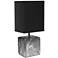 Simple Designs 11 3/4"H Black Marble Ceramic Table Lamp w/ Black Shade