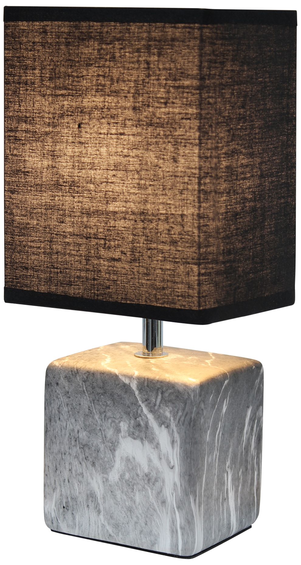 Simple Designs 11 3/4"H Black Marble Ceramic Table Lamp w/ Black Shade