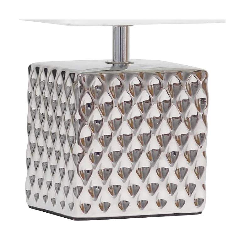 Image 4 Simple Designs 11 3/4 inchH Hammered Chrome Accent Table Lamp more views