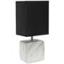 Simple Designs 11 3/4"H White Marble Ceramic Table Lamp w/ Black Shade