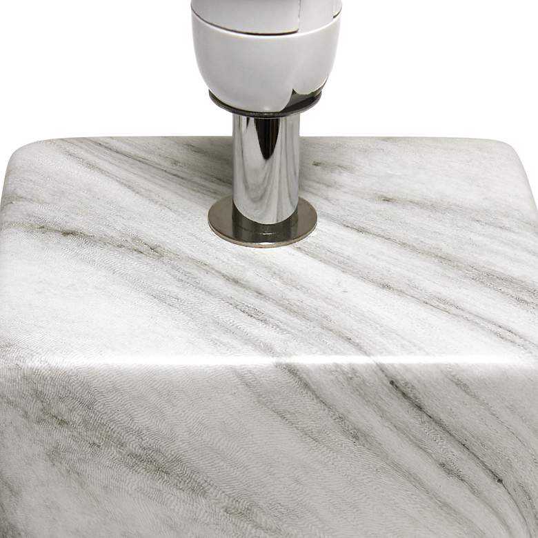 Image 5 Simple Designs 11 3/4"H White Marble Ceramic Table Lamp w/ Black Shade more views