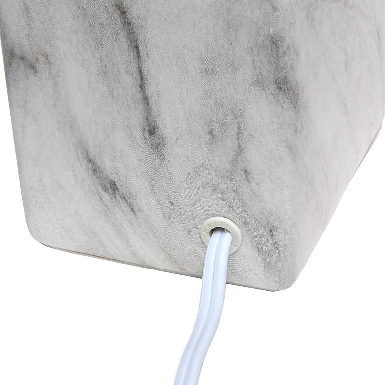 Image 6 Simple Designs 11 3/4"H White Marble Ceramic Table Lamp w/ Black Shade more views