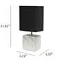 Simple Designs 11 3/4"H White Marble Ceramic Table Lamp w/ Black Shade