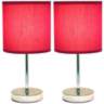 Simple Designs 11" High Wine Accent Table Lamps Set of 2