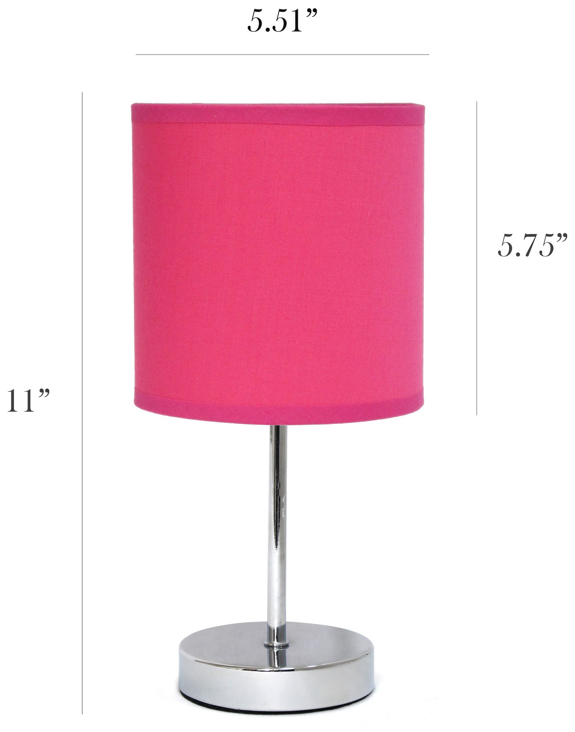 Simple Designs 11" High Hot Pink Accent Table Lamps Set of 2