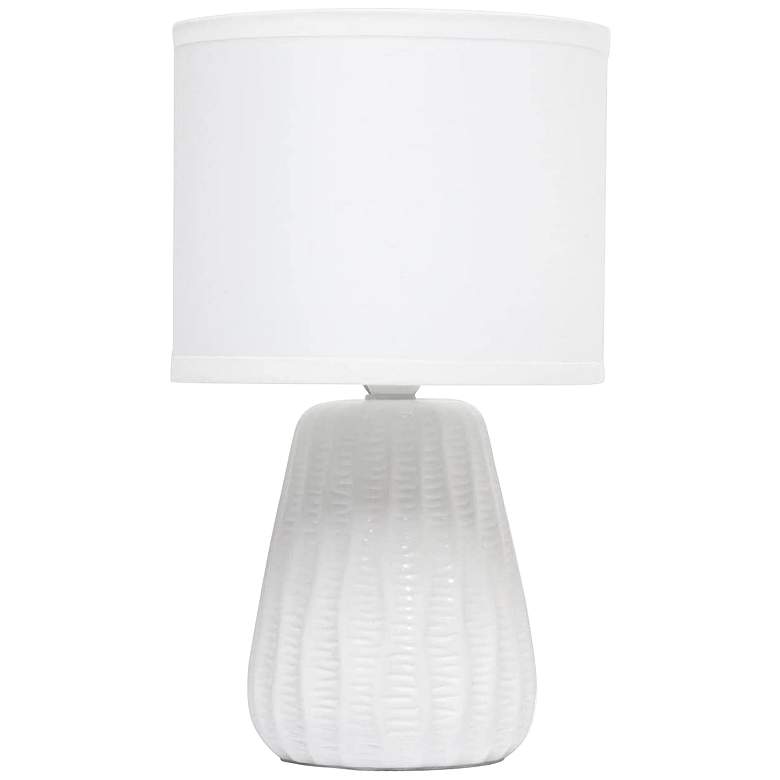 Image 2 Simple Designs 11 inch High Off-White Pastel Accent Table Lamp