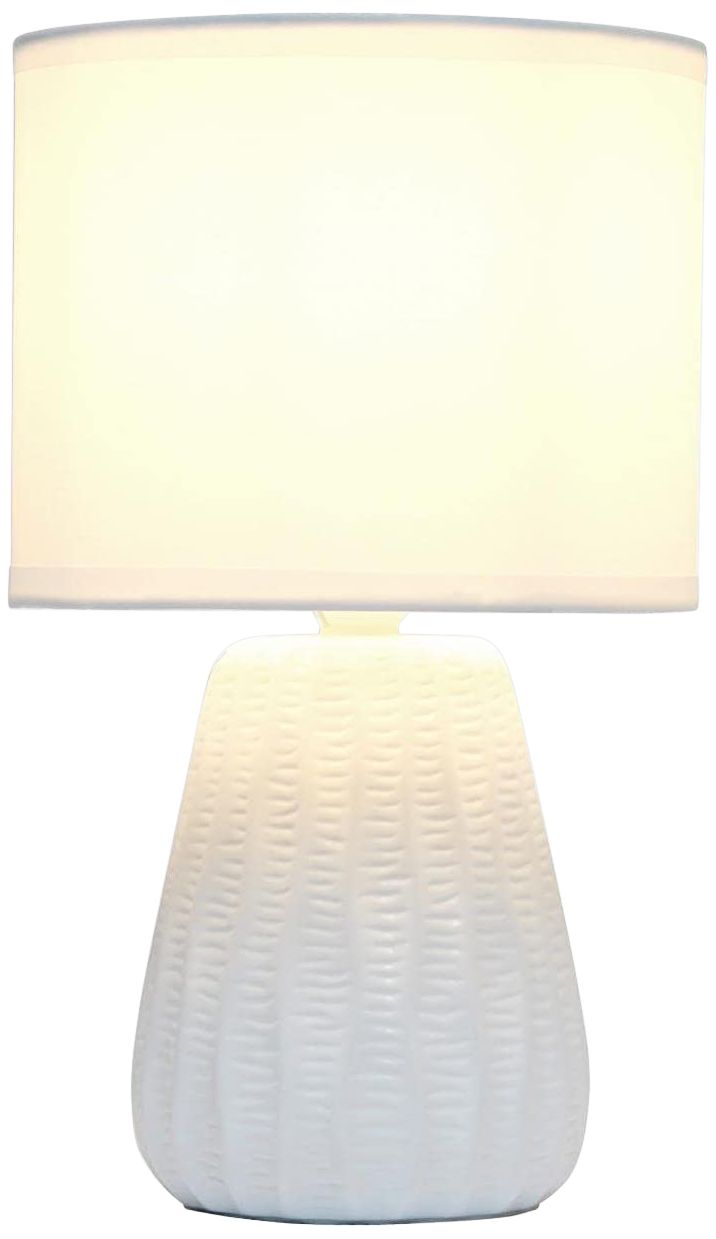 Simple Designs 11" High Off-White Pastel Accent Table Lamp