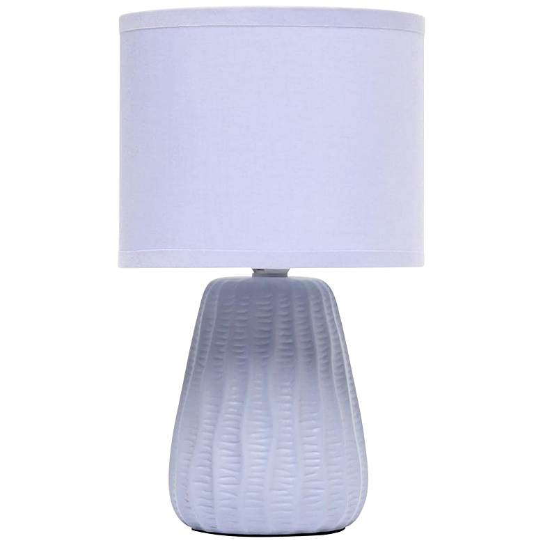 Image 2 Simple Designs 11 inch High Periwinkle Pastel Accent Table Lamp
