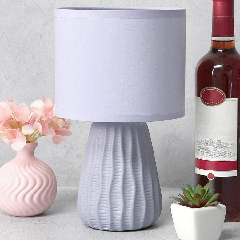 Image 1 Simple Designs 11 inch High Periwinkle Pastel Accent Table Lamp