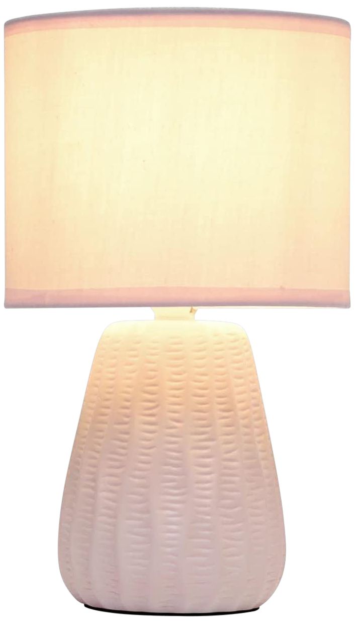 Simple Designs 11" High Pink Pastel Ceramic Accent Table Lamp