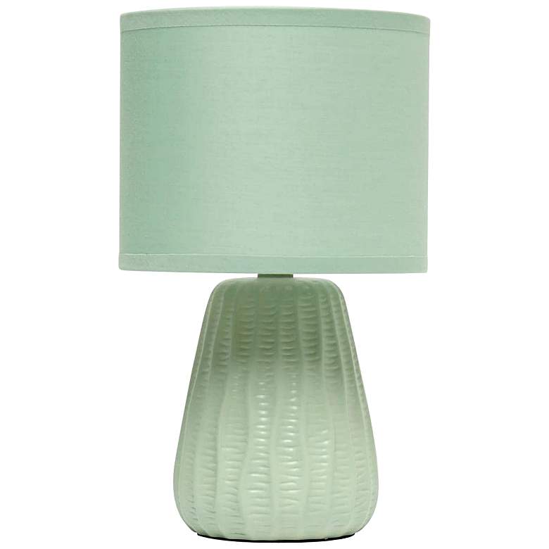 Image 2 Simple Designs 11 inch High Sage Green Pastel Accent Table Lamp