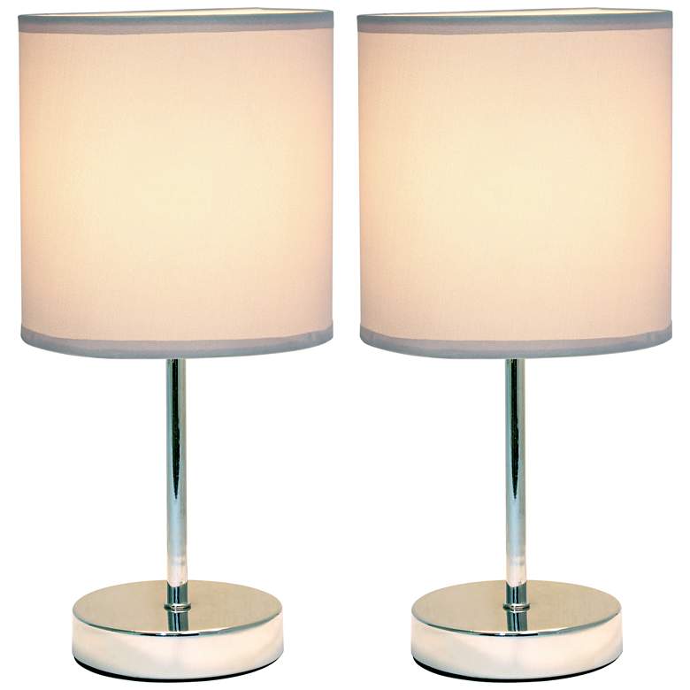 Image 2 Simple Designs 11" High Slate Gray Accent Table Lamps Set of 2